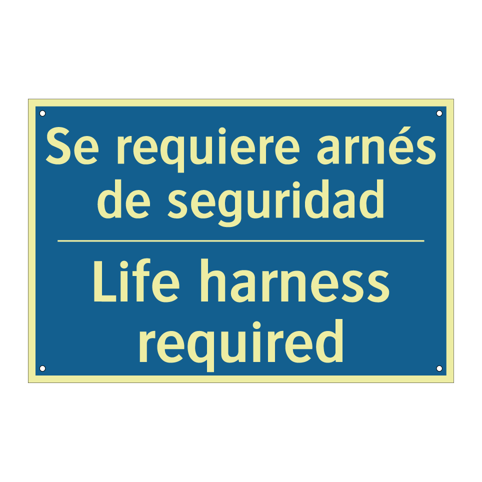 Se requiere arnés de seguridad - Life harness required