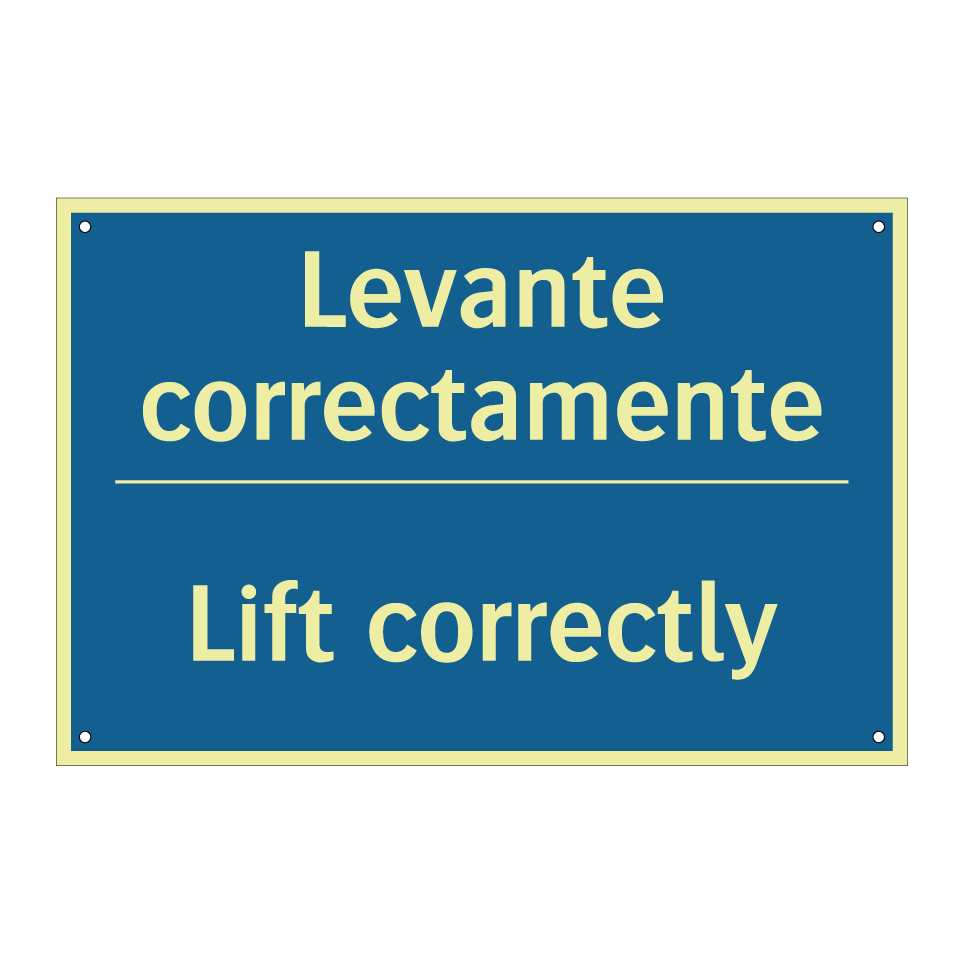Levante correctamente - Lift correctly