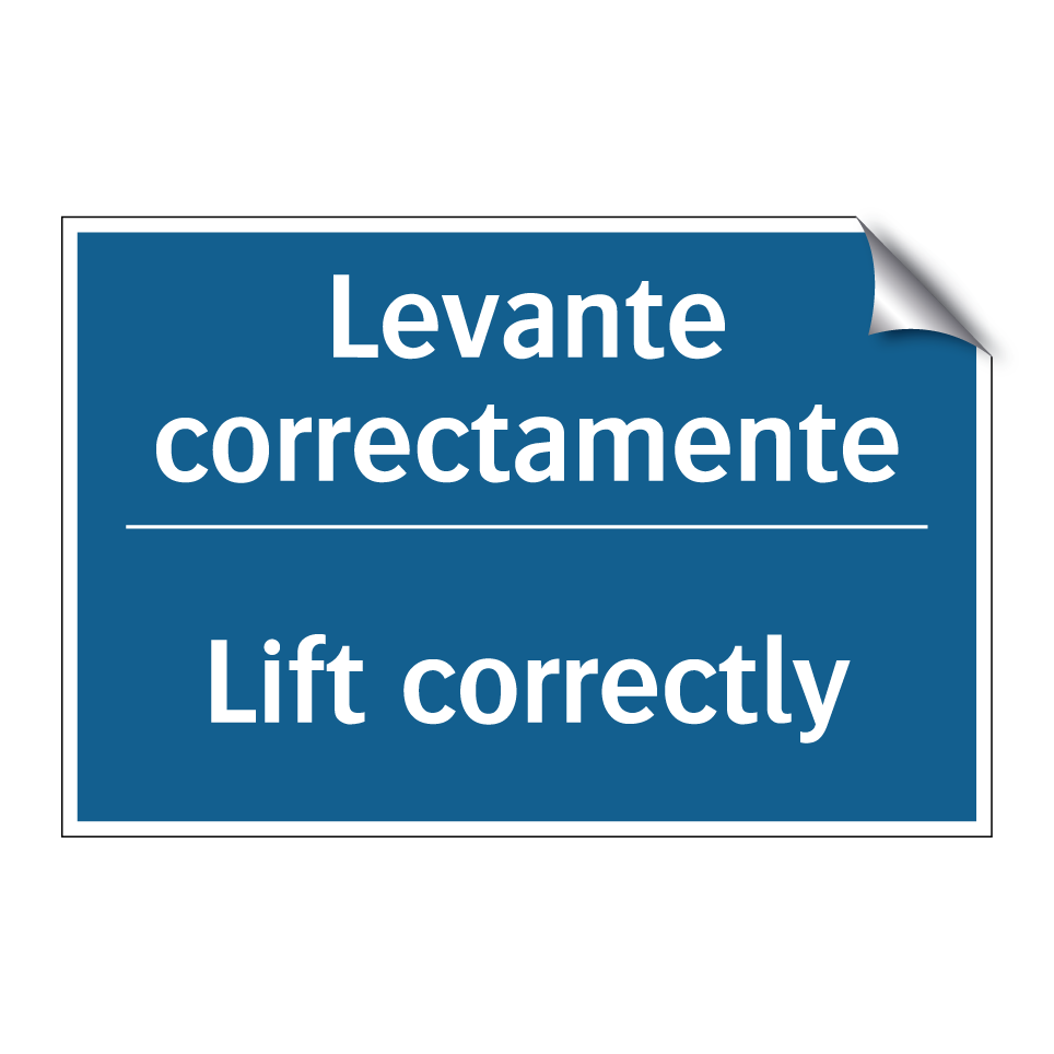 Levante correctamente - Lift correctly