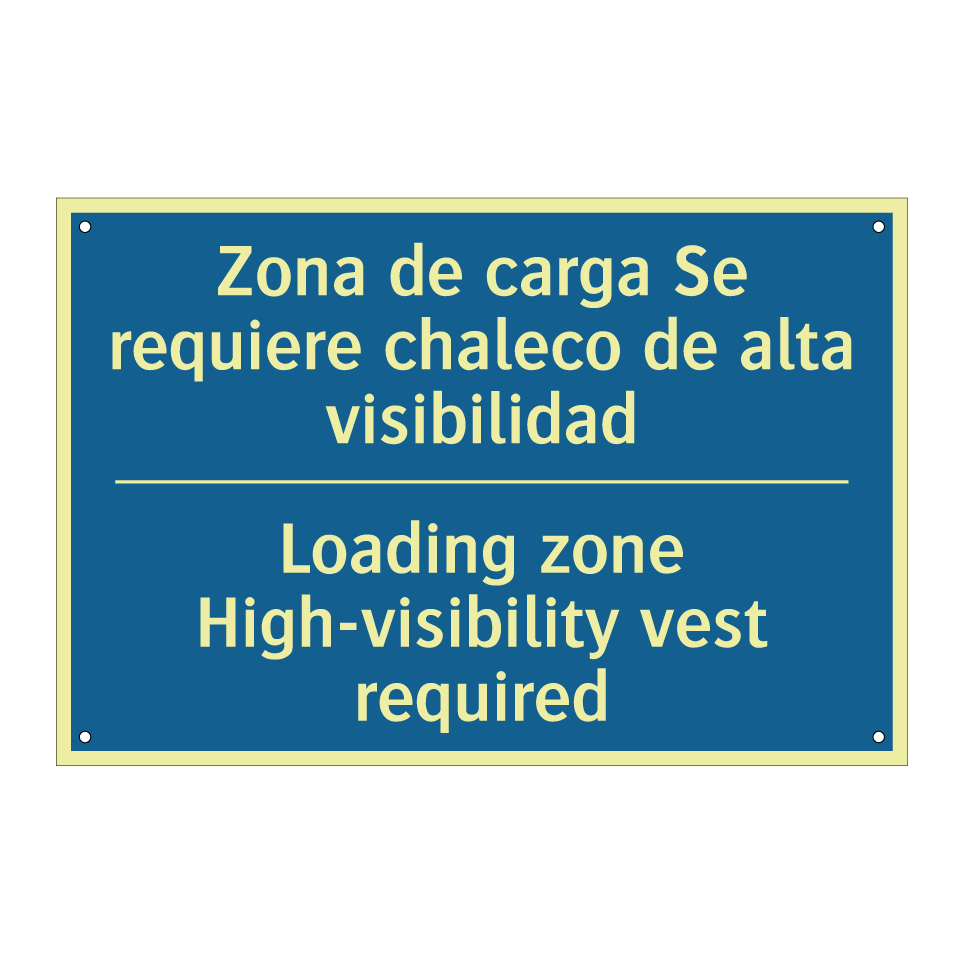 Zona de carga Se requiere chaleco /.../ - Loading zone High-visibility vest /.../