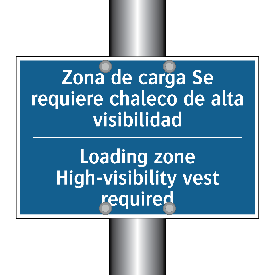 Zona de carga Se requiere chaleco /.../ - Loading zone High-visibility vest /.../