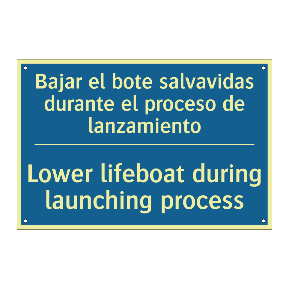 Bajar el bote salvavidas durante /.../ - Lower lifeboat during launching /.../