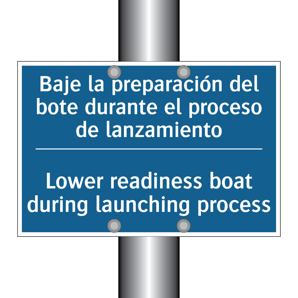 Baje la preparación del bote durante /.../ - Lower readiness boat during launching /.../