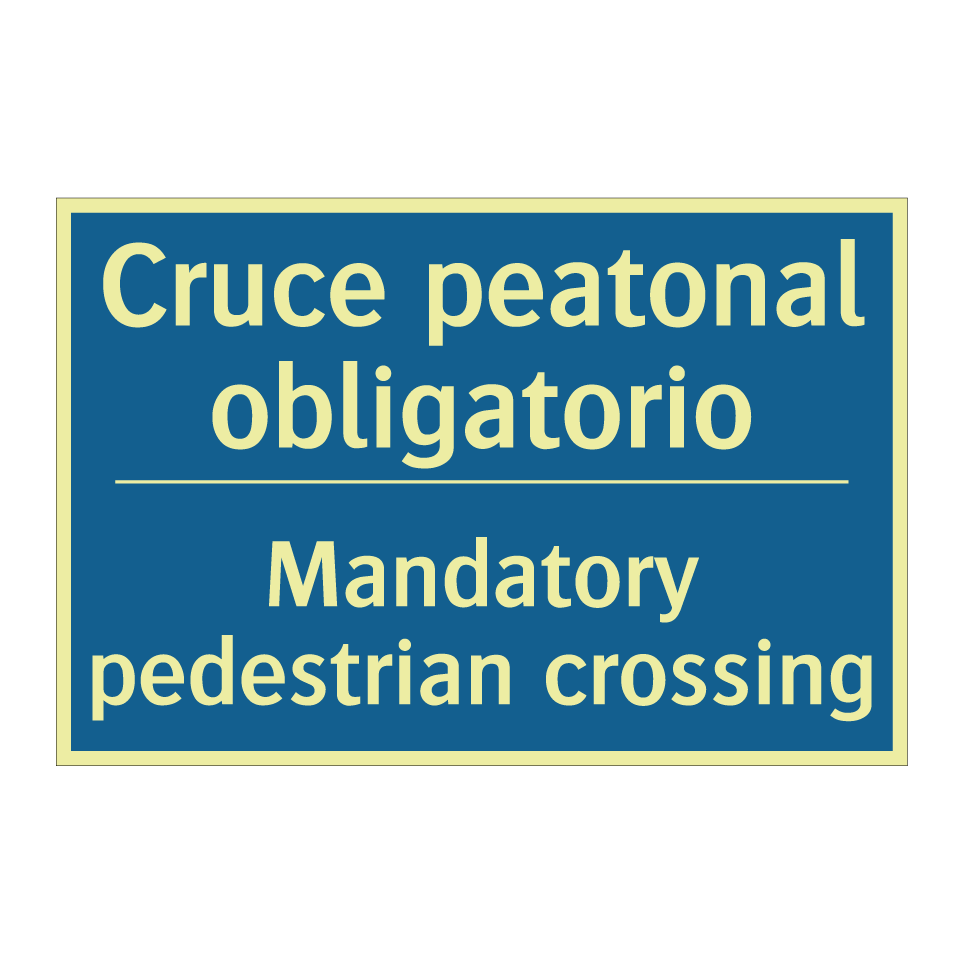 Cruce peatonal obligatorio - Mandatory pedestrian crossing