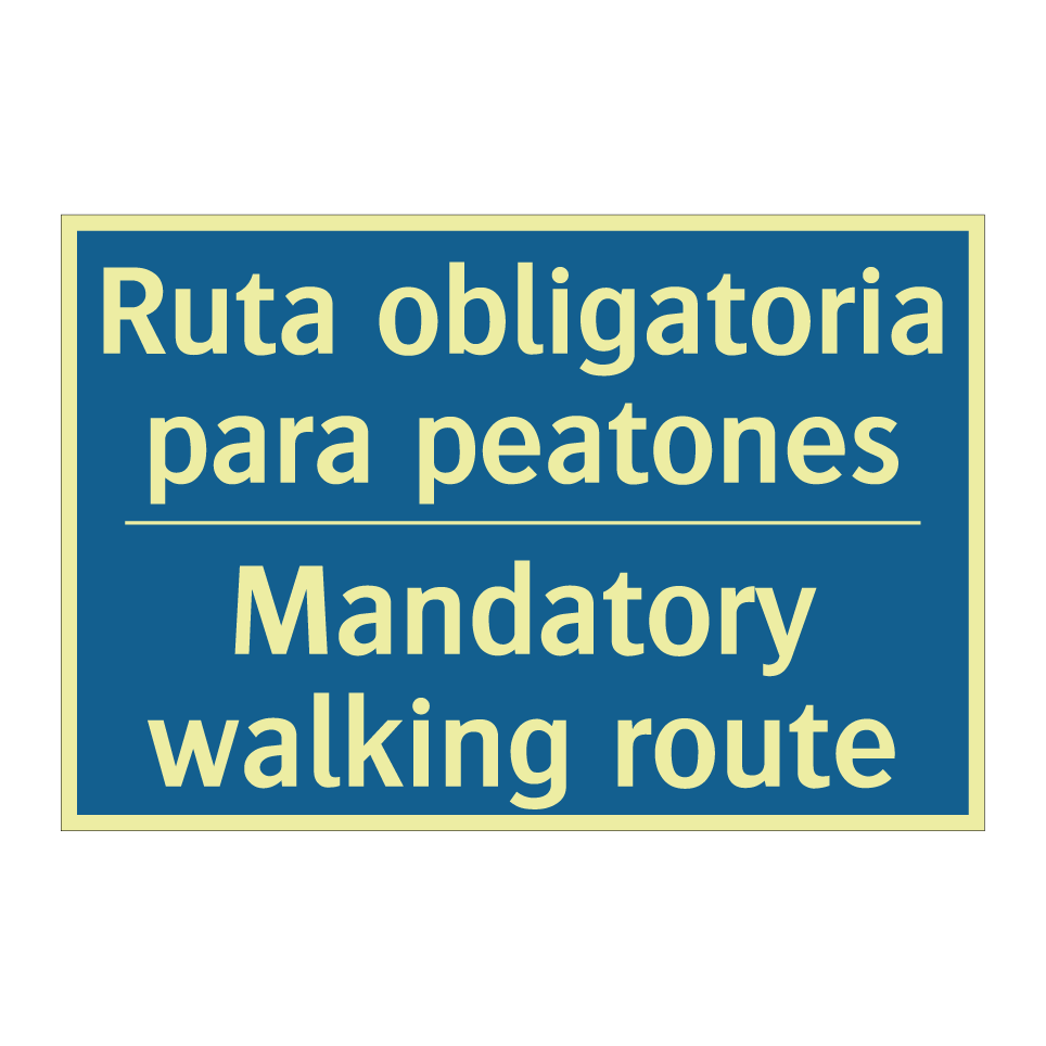 Ruta obligatoria para peatones - Mandatory walking route