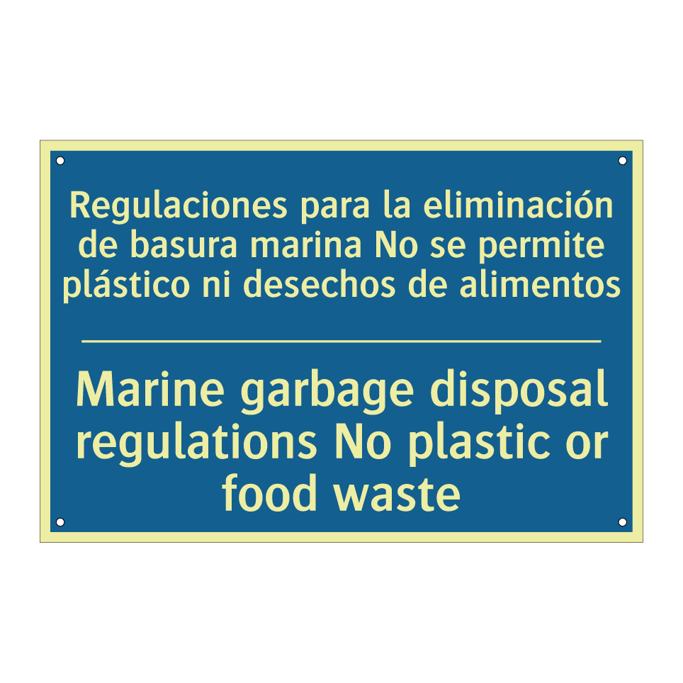 Regulaciones para la eliminación /.../ - Marine garbage disposal regulations /.../
