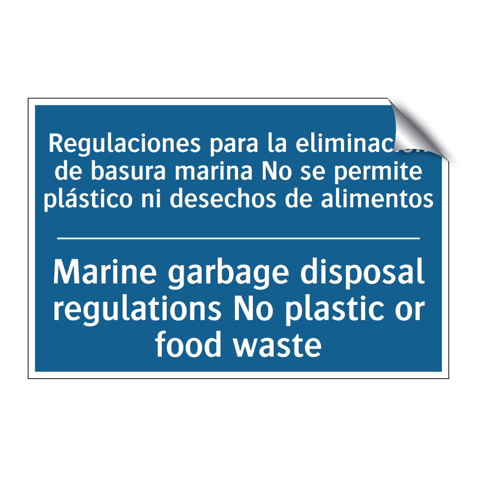 Regulaciones para la eliminación /.../ - Marine garbage disposal regulations /.../