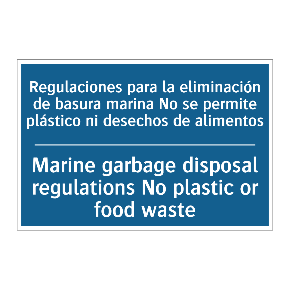 Regulaciones para la eliminación /.../ - Marine garbage disposal regulations /.../