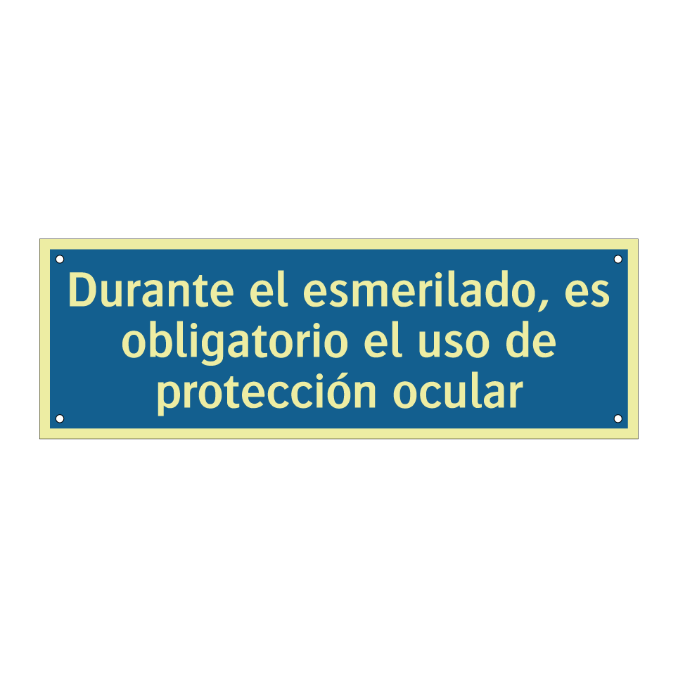 Durante el esmerilado, es obligatorio el uso de protección ocular