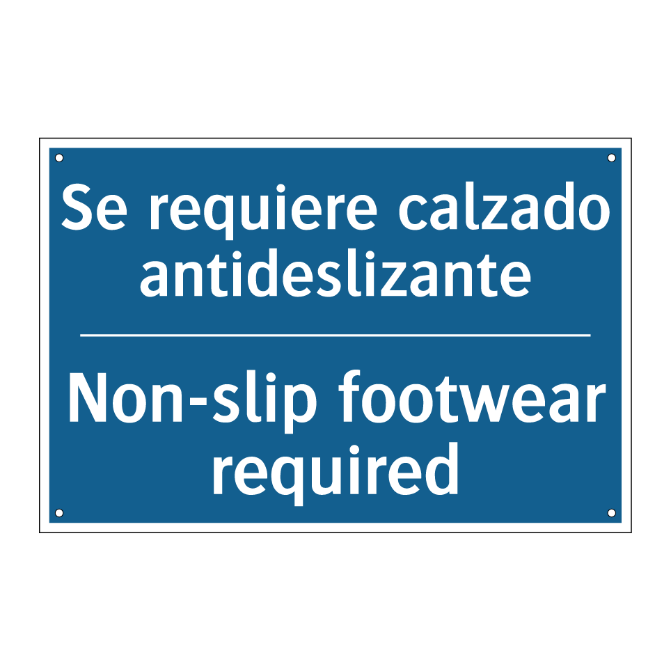Se requiere calzado antideslizante /.../ - Non-slip footwear required