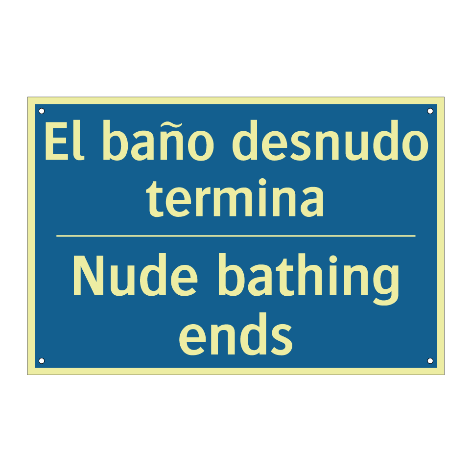 El baño desnudo termina - Nude bathing ends