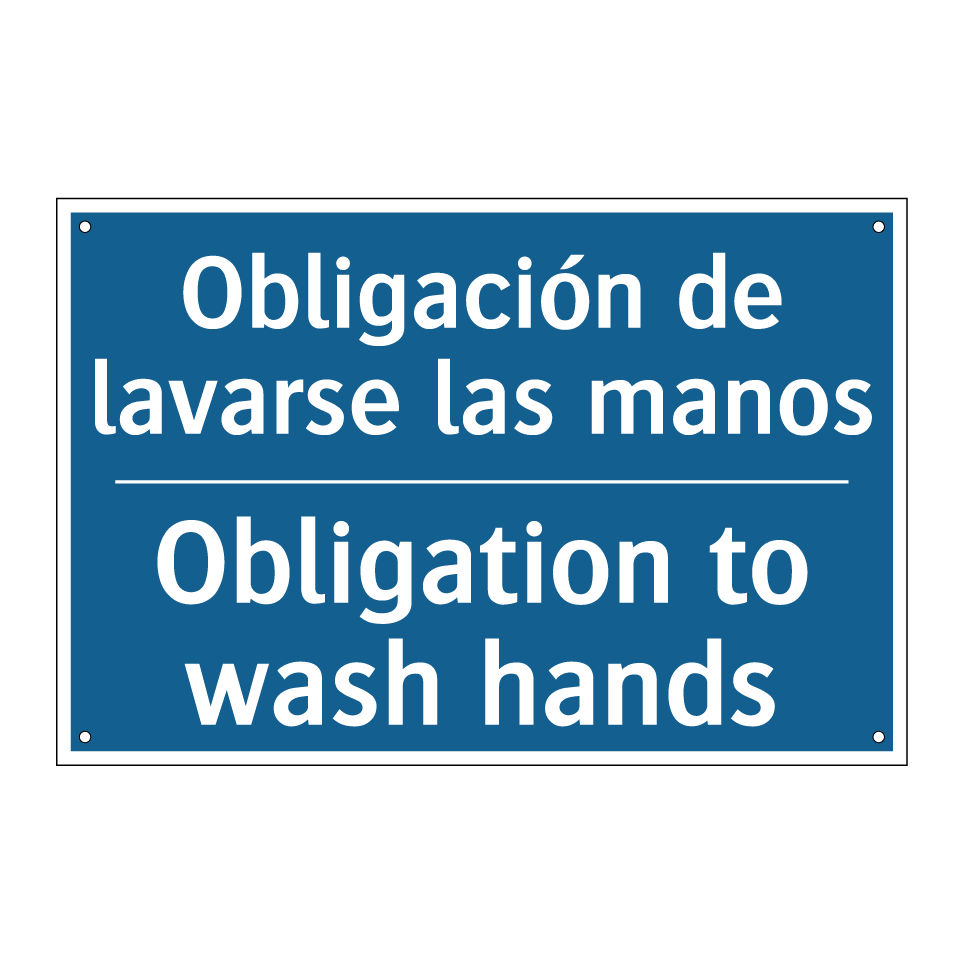 Obligación de lavarse las manos /.../ - Obligation to wash hands