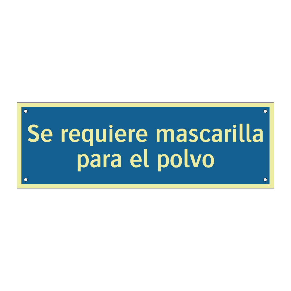 Se requiere mascarilla para el polvo