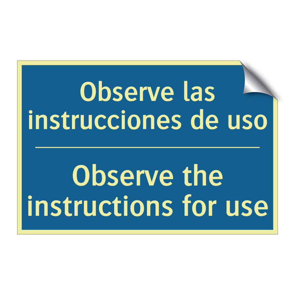 Observe las instrucciones de uso /.../ - Observe the instructions for use /.../