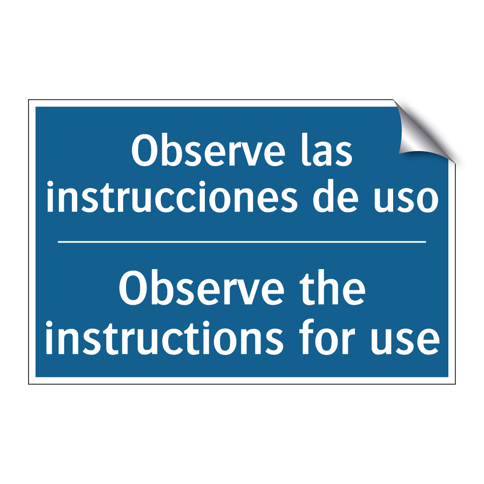 Observe las instrucciones de uso /.../ - Observe the instructions for use /.../