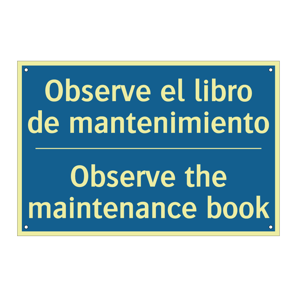Observe el libro de mantenimiento /.../ - Observe the maintenance book