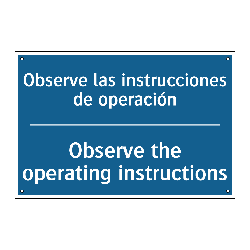 Observe las instrucciones de operación /.../ - Observe the operating instructions /.../