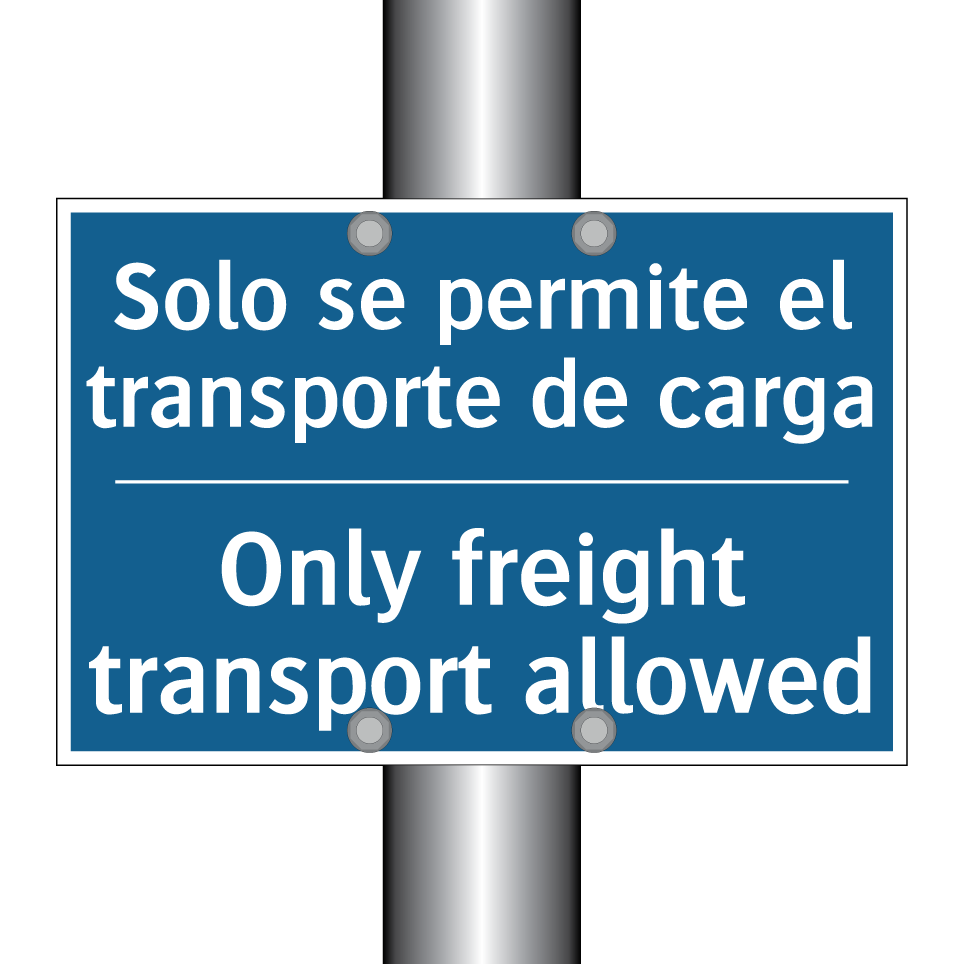 Solo se permite el transporte /.../ - Only freight transport allowed