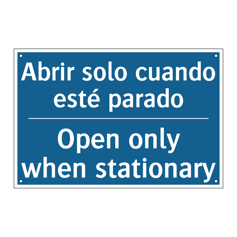 Abrir solo cuando esté parado - Open only when stationary