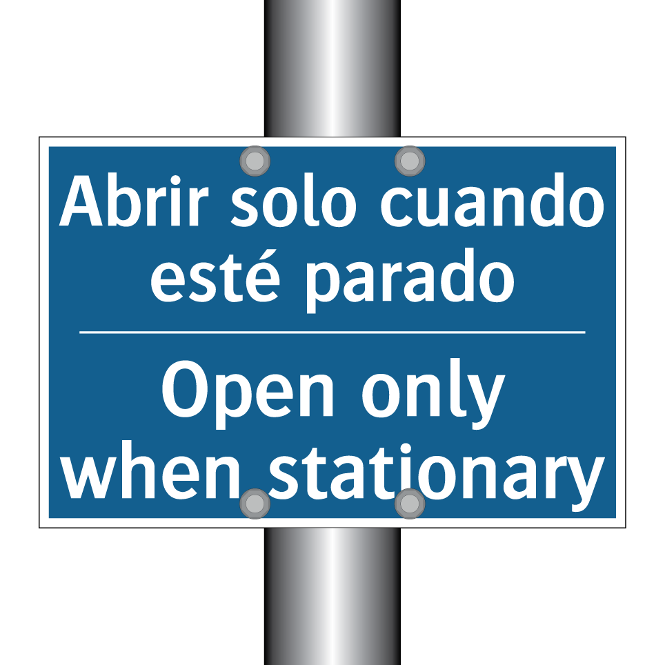 Abrir solo cuando esté parado - Open only when stationary