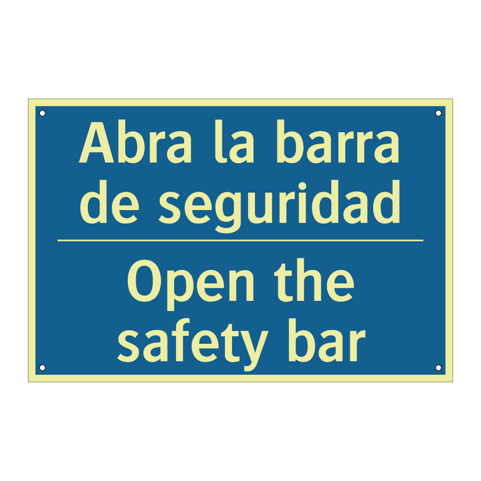 Abra la barra de seguridad - Open the safety bar