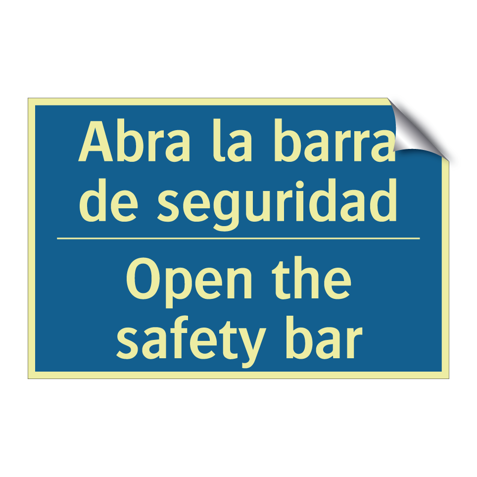 Abra la barra de seguridad - Open the safety bar