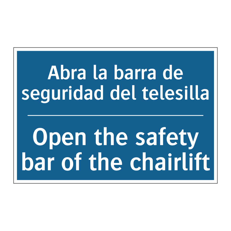 Abra la barra de seguridad del /.../ - Open the safety bar of the chairlift /.../