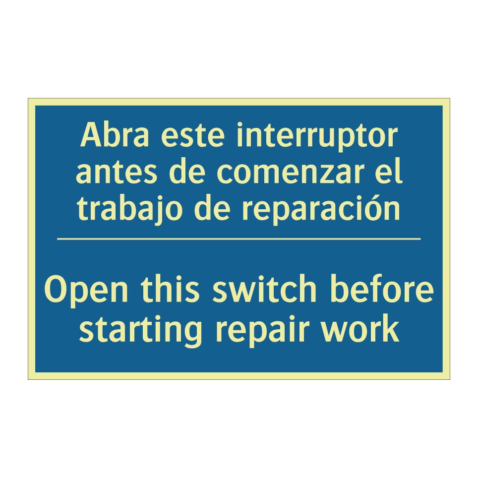 Abra este interruptor antes de /.../ - Open this switch before starting /.../