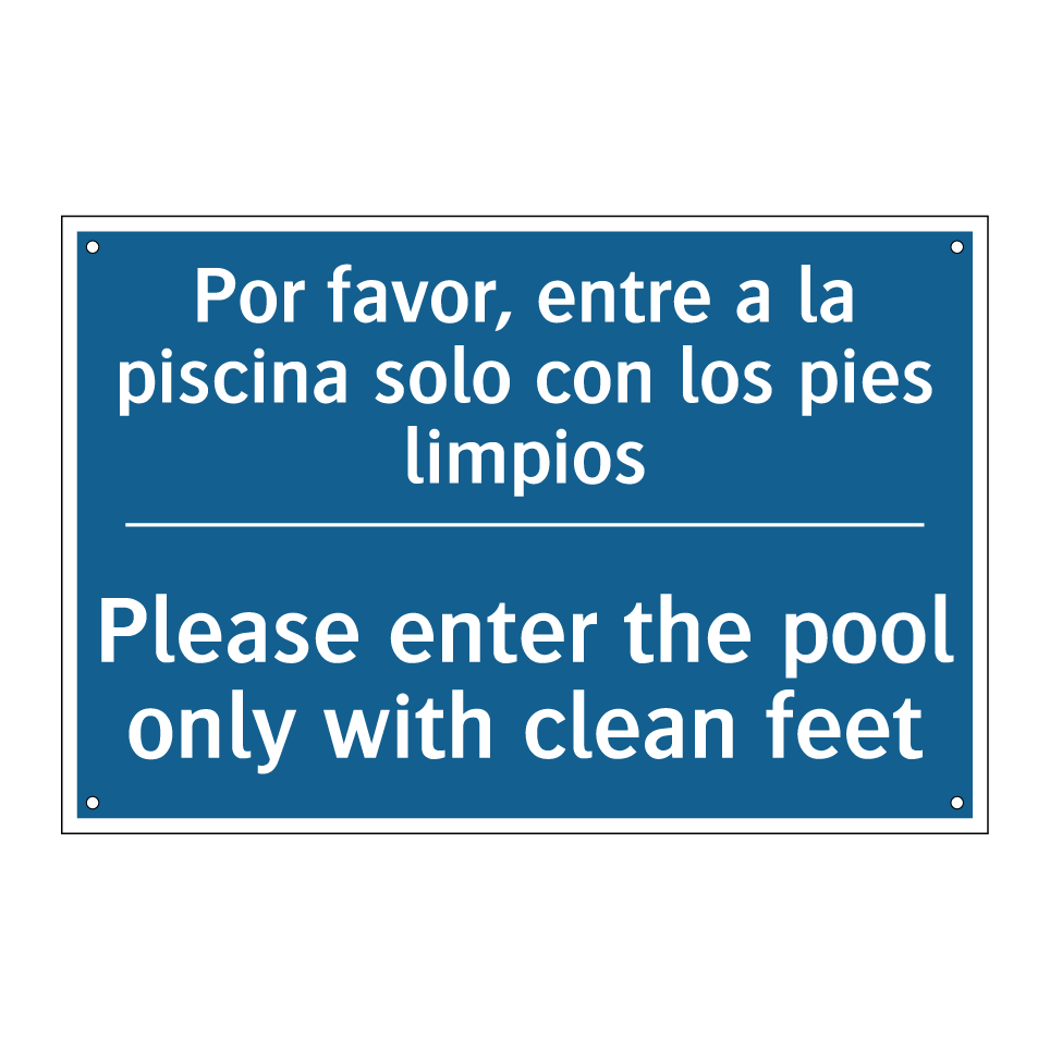 Por favor, entre a la piscina /.../ - Please enter the pool only with /.../