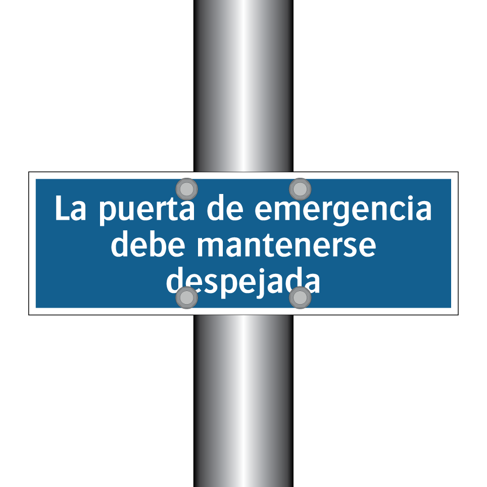 La puerta de emergencia debe mantenerse despejada