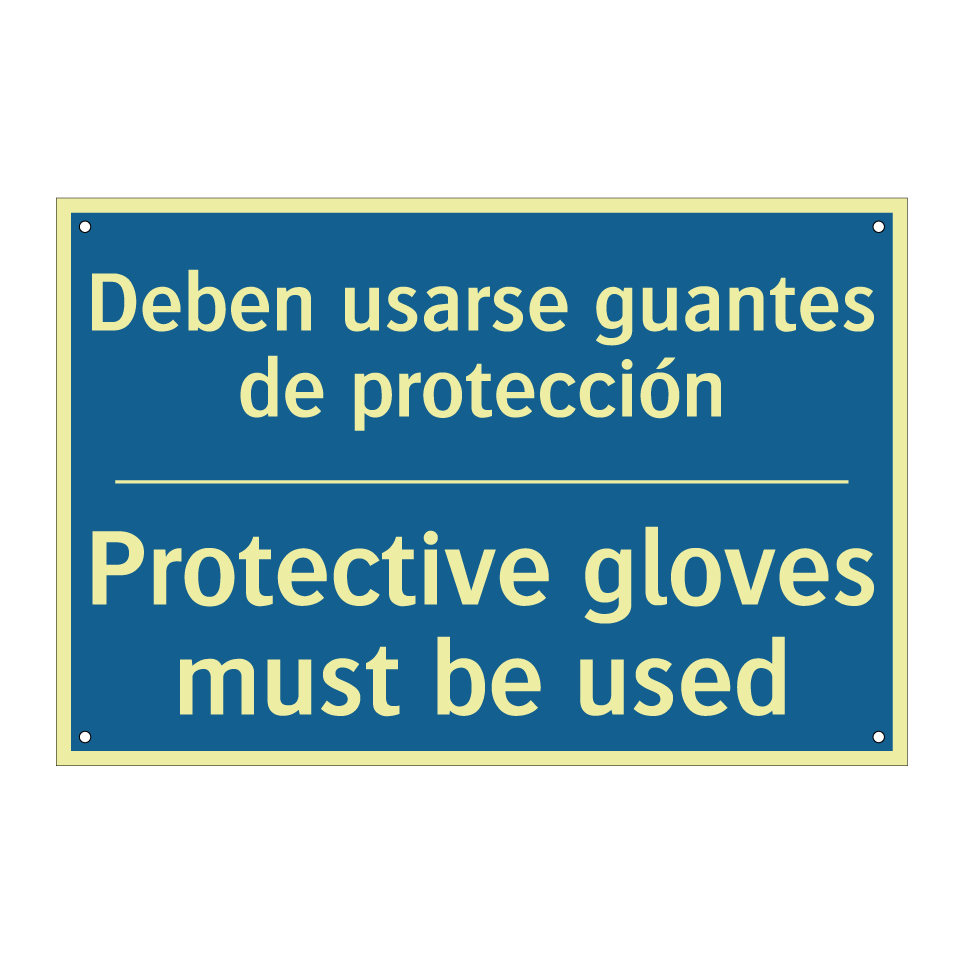 Deben usarse guantes de protección /.../ - Protective gloves must be used