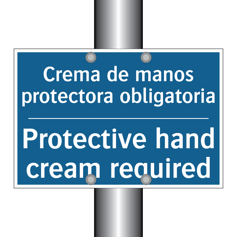 Crema de manos protectora obligatoria /.../ - Protective hand cream required
