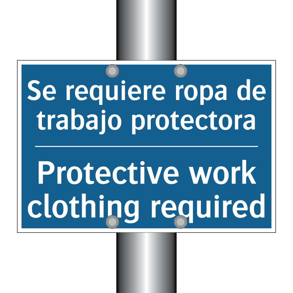 Se requiere ropa de trabajo protectora /.../ - Protective work clothing required /.../