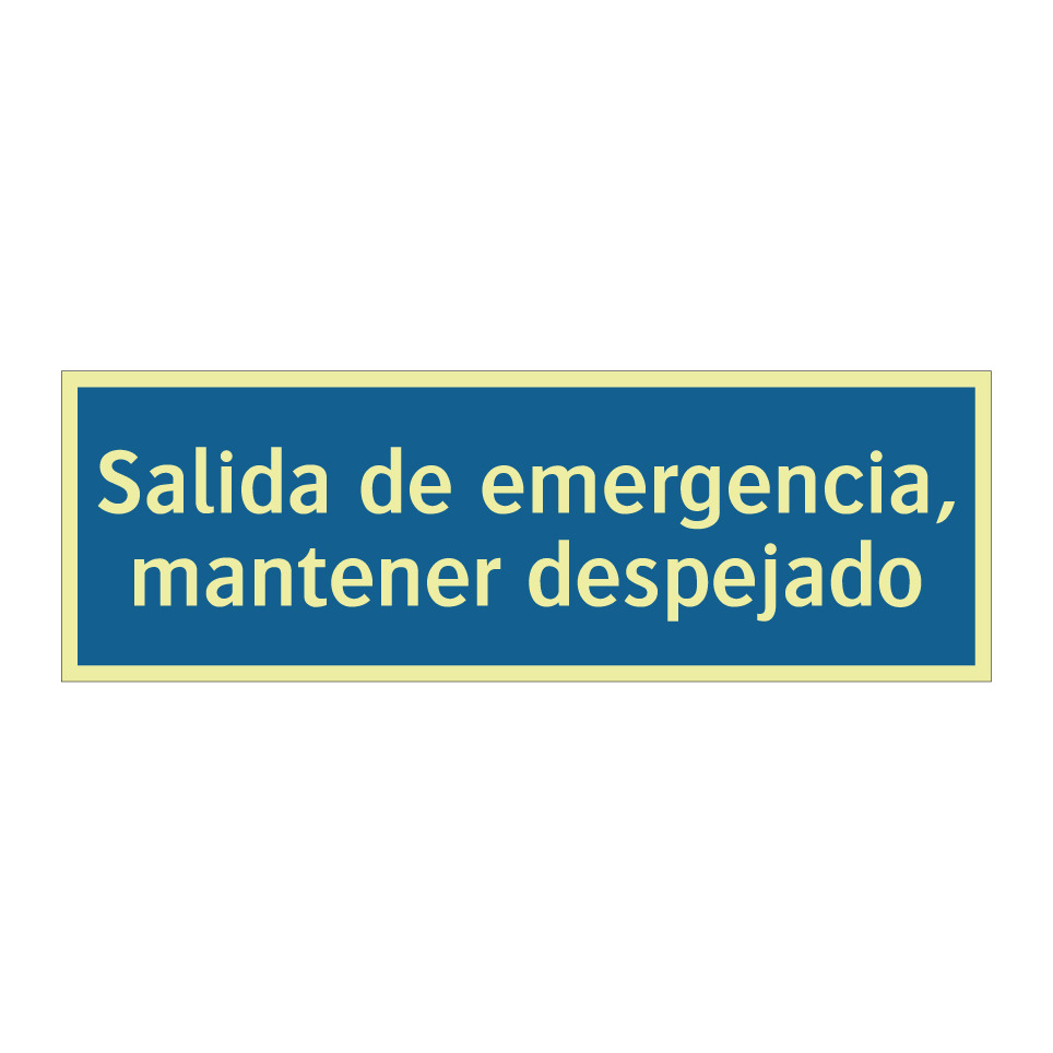 Salida de emergencia, mantener despejado