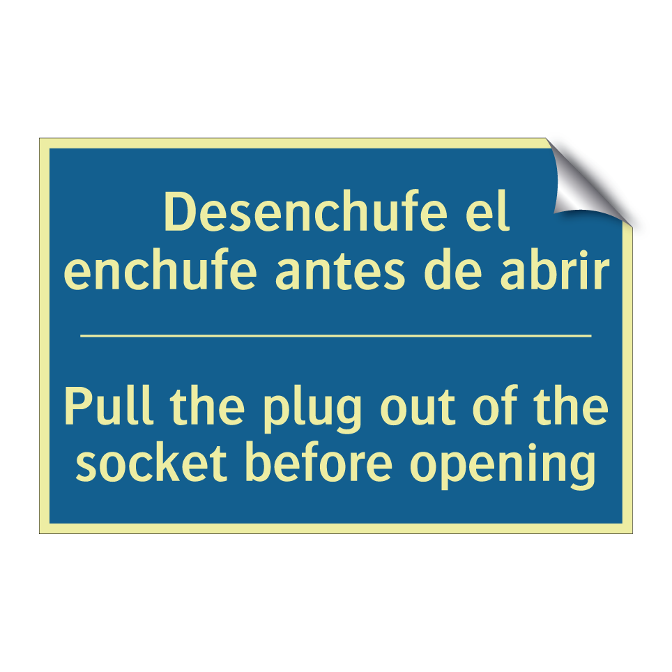 Desenchufe el enchufe antes de /.../ - Pull the plug out of the socket /.../