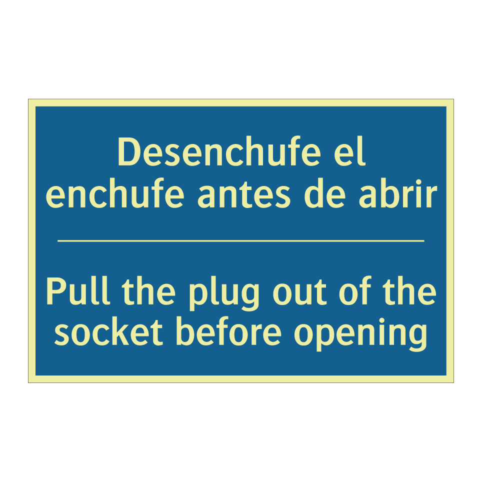 Desenchufe el enchufe antes de /.../ - Pull the plug out of the socket /.../