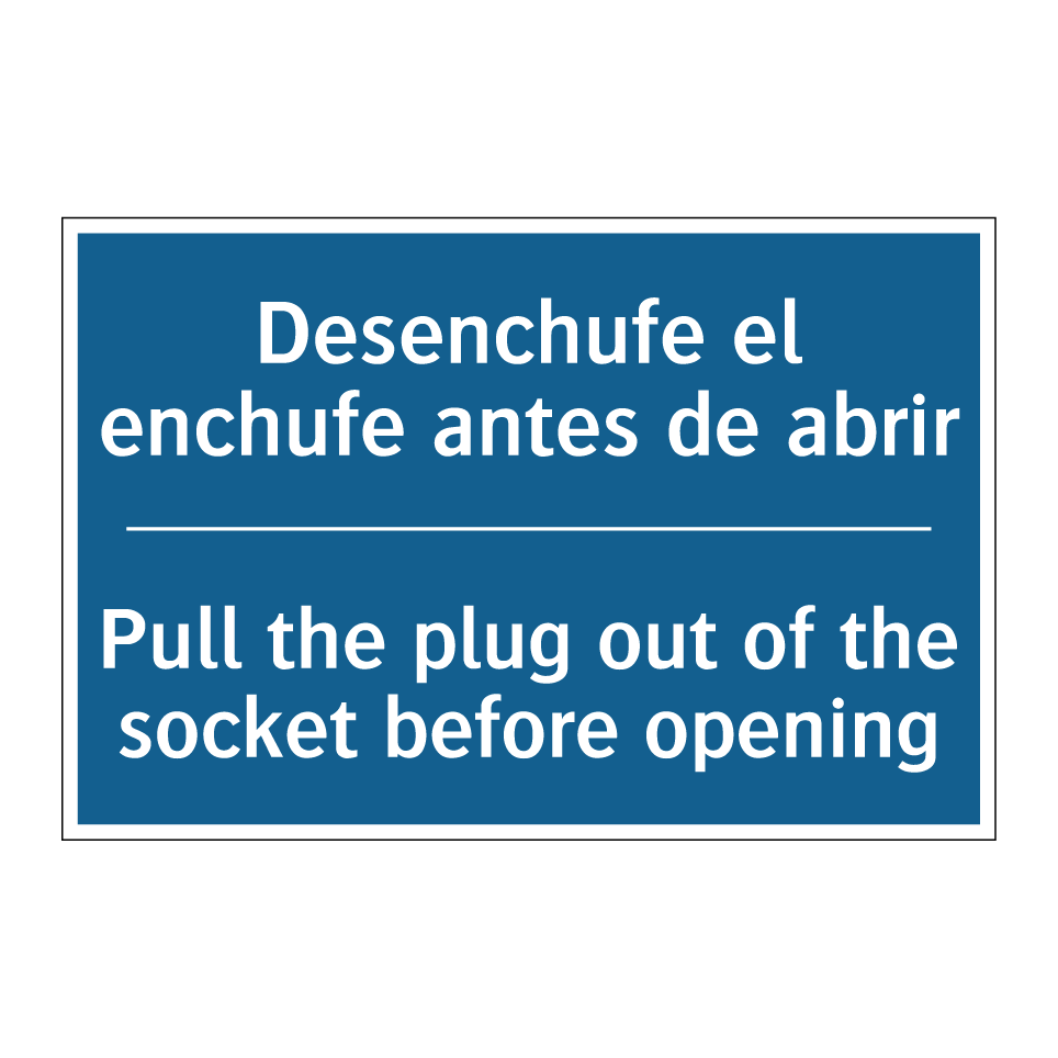 Desenchufe el enchufe antes de /.../ - Pull the plug out of the socket /.../