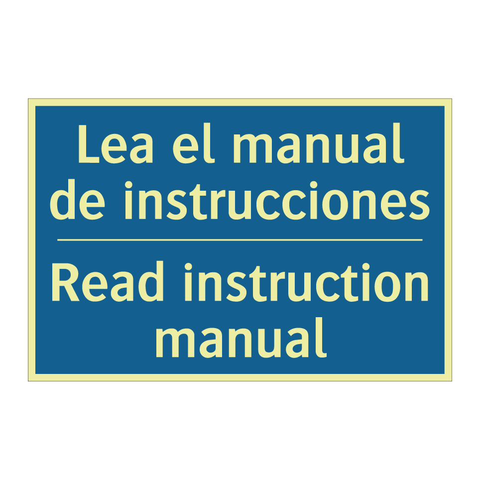 Lea el manual de instrucciones - Read instruction manual