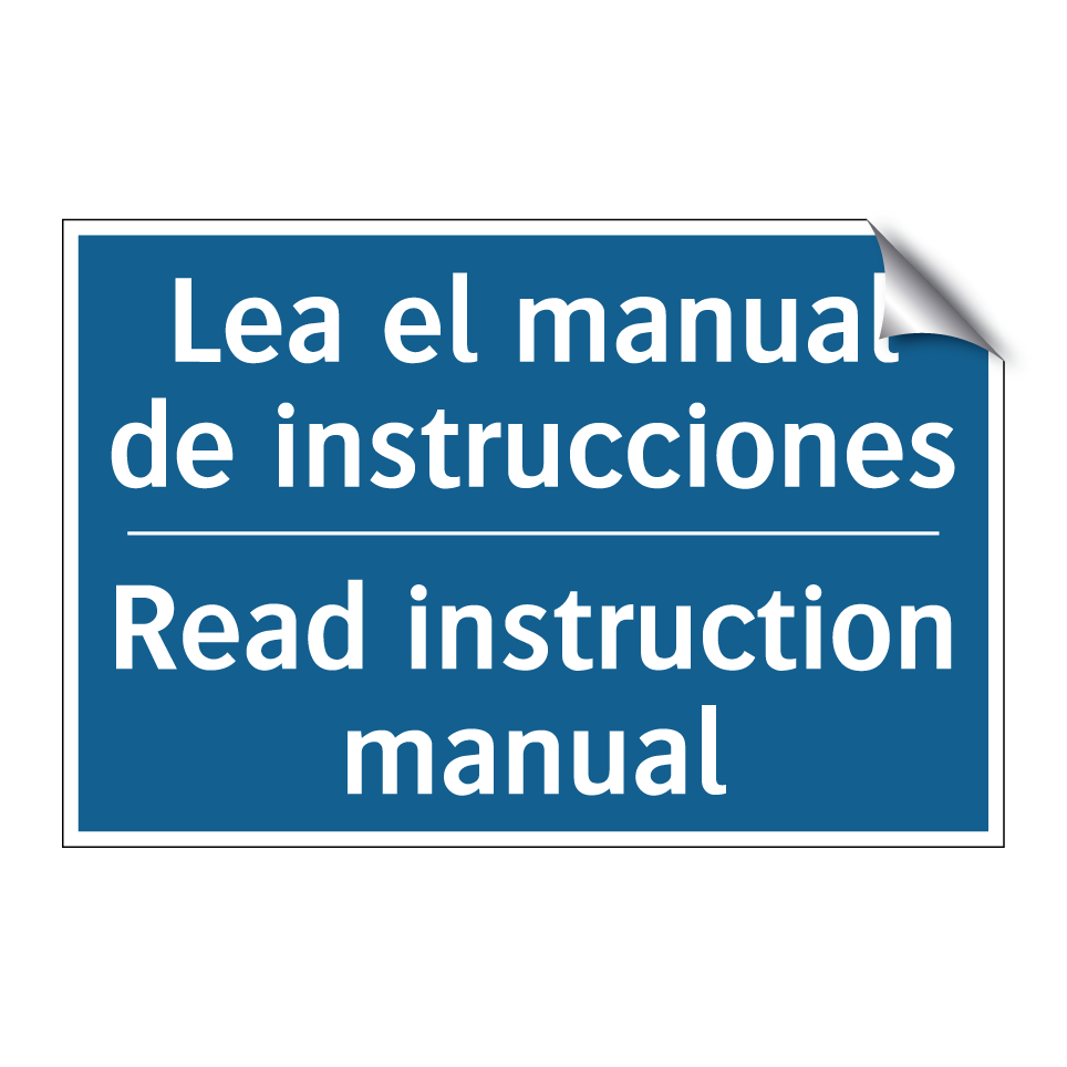 Lea el manual de instrucciones - Read instruction manual