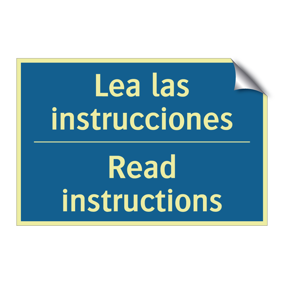 Lea las instrucciones - Read instructions