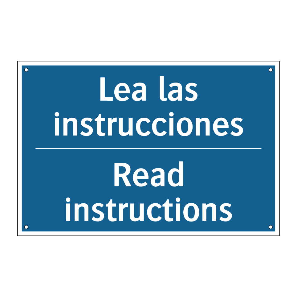 Lea las instrucciones - Read instructions