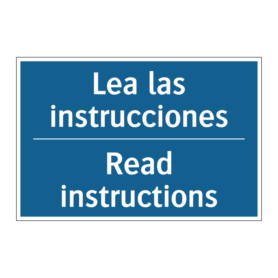 Lea las instrucciones - Read instructions