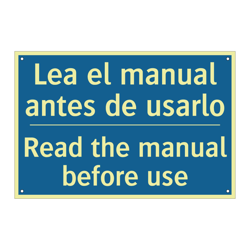 Lea el manual antes de usarlo - Read the manual before use