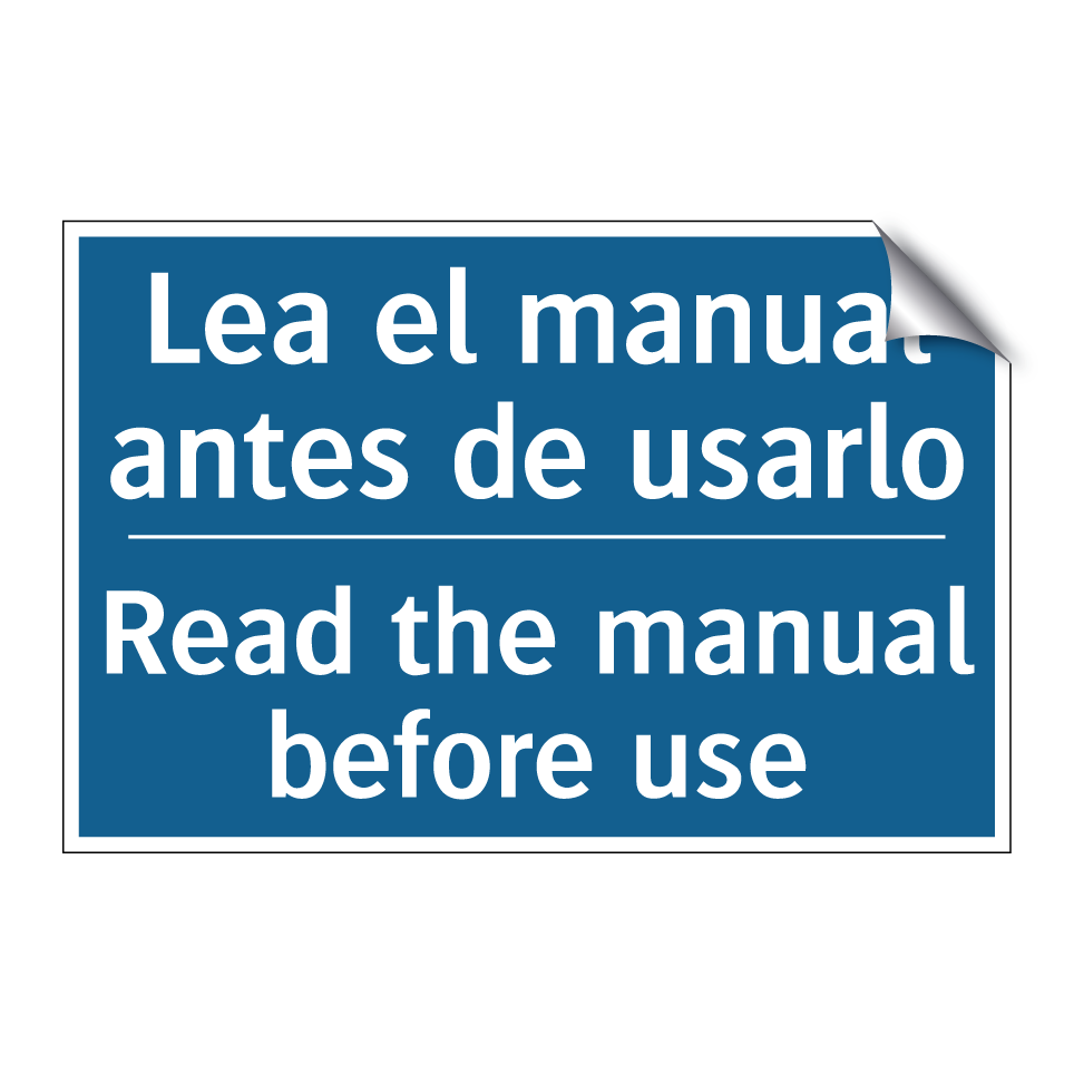Lea el manual antes de usarlo - Read the manual before use