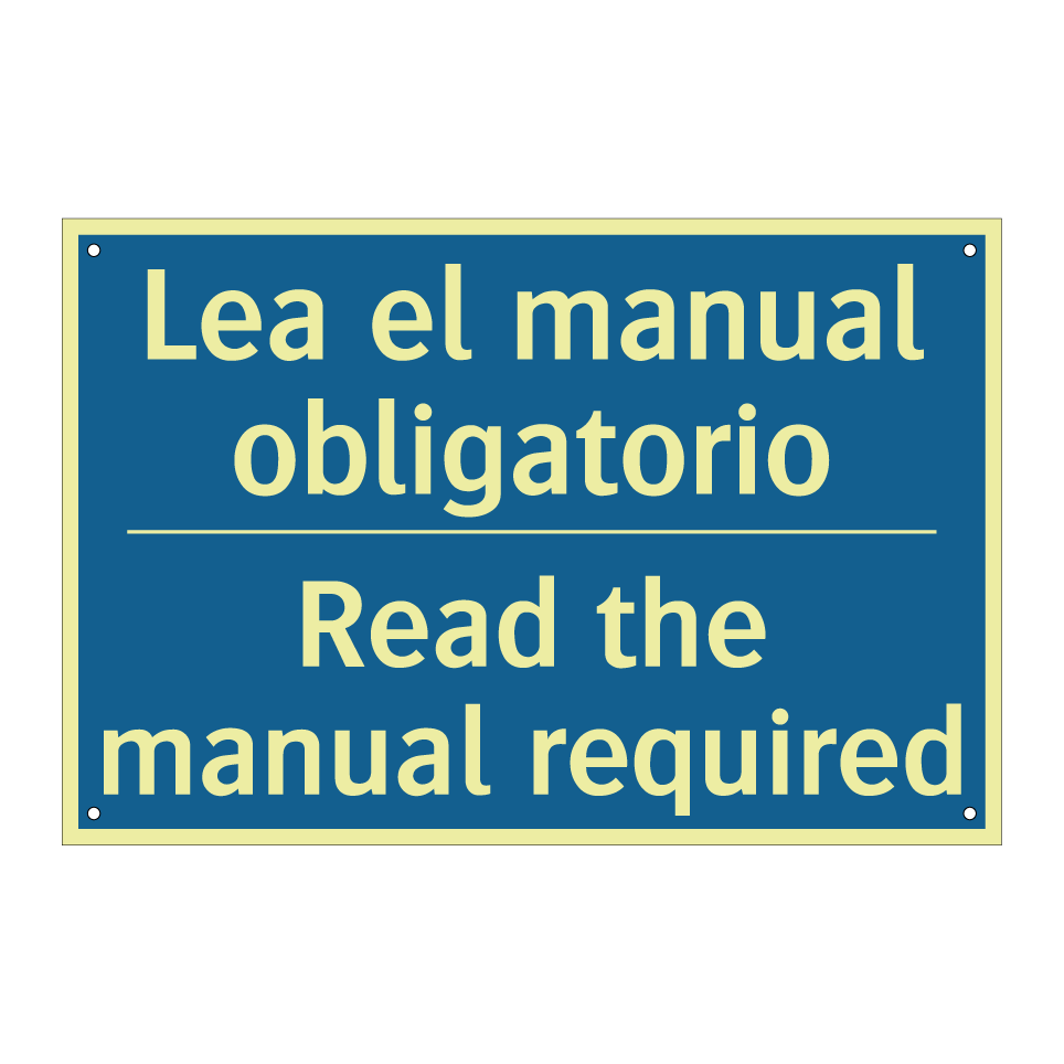 Lea el manual obligatorio - Read the manual required