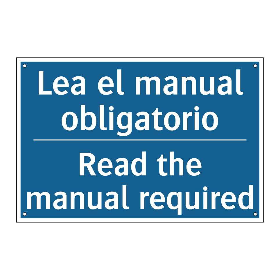 Lea el manual obligatorio - Read the manual required