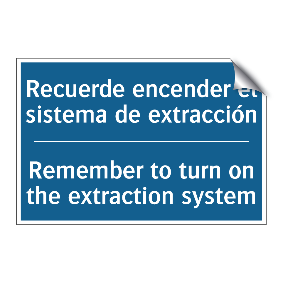 Recuerde encender el sistema de /.../ - Remember to turn on the extraction /.../