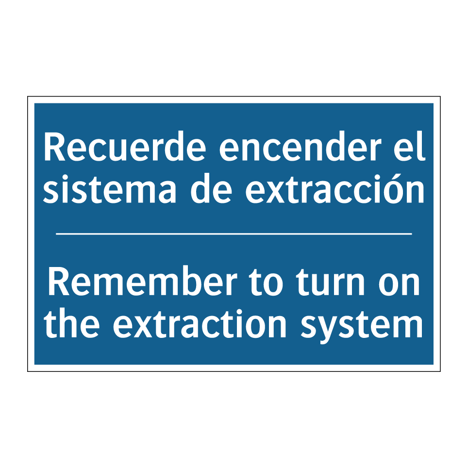 Recuerde encender el sistema de /.../ - Remember to turn on the extraction /.../