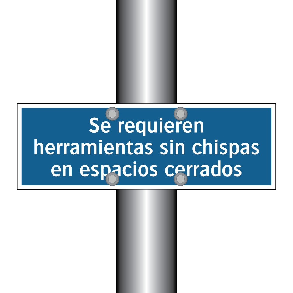 Se requieren herramientas sin chispas en espacios cerrados