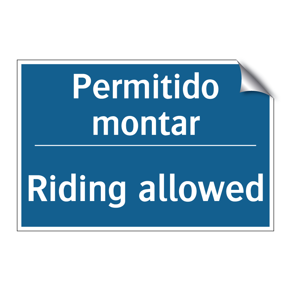 Permitido montar - Riding allowed